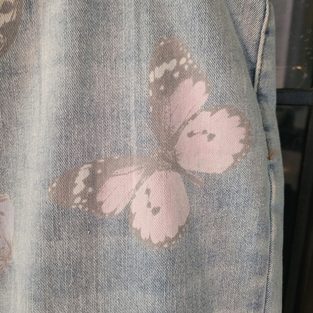 NOBO pull-on butterfly print flare leg jeans - XL (15/17)       G48 - Picture 4 of 7